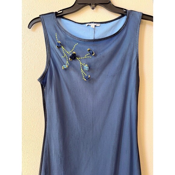 Vintage Rampage Mesh Lace Overlay Maxi Dress Women 3 Sleeveless Floral Fairy Y2K - Picture 4 of 8